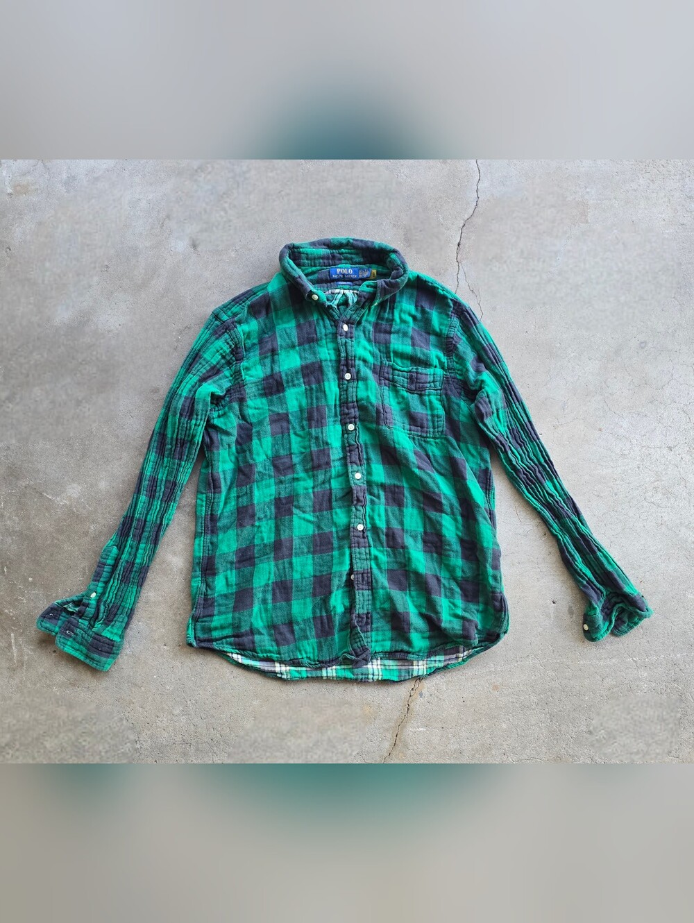 Polo Ralph Lauren Green Plaid Flannel Shirt XL